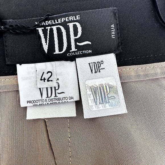 VDP Collection Black Floral Eyelet Cotton Rhinestones Pencil Midi Skirt Sz 6/42 - Picture 13 of 16